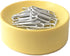 Clipwell Magnetic Paper Clip Holder - Easy Toss & Pick-Up, Powerful Magnet for Home & Office Organizer, Yellow