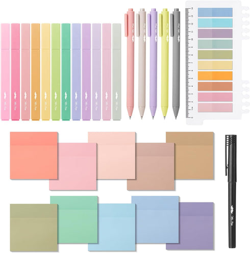 Mr. Pen Aesthetic Book Annotation Kit, 38 pcs, Highlighters and Gel Pens, No Bleed Highlighters for Bible Pages