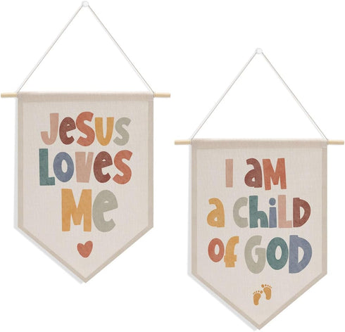 XFN 2 PCs Inspirational Bible Verse Boho Toddler Baby Room Nursery Wall Decor