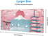 Japanese Ocean Waves Gaming Mouse Pad XL - Non Slip Rubber Base, Stitched Edges, Extended Large Desk Pad (31.5 x 11.8