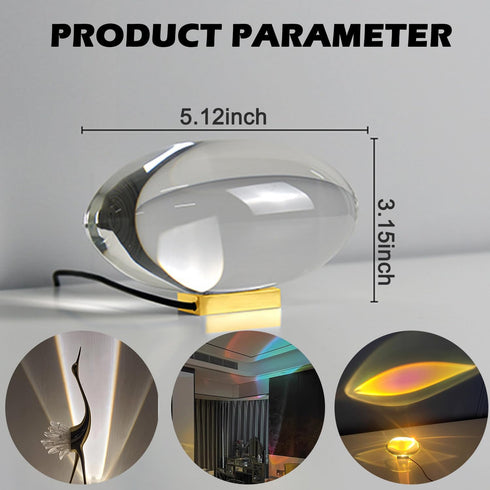 Rumexeng Sunset Angel Eyes Projection Night Light, Colorful Crystal Lamp Table Lamp, Crystal Atmosphere Lamp, Tabletop