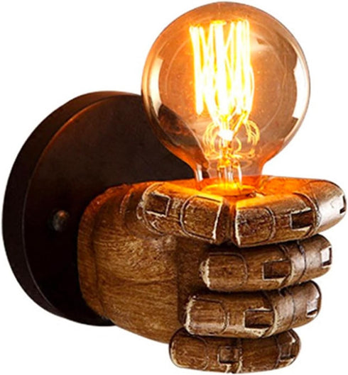 Aomesinc Vintage Wall Sconce Industrial Hand Shaped Wall Light Fixture Edison Lamp