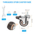 2 Inch 4 Pack 360 M8 15 mm 231 Lbs PATIKIL Stem Casters Wheel with Brake, Low Profile TPR Threaded Swivel Wheel Quiet
