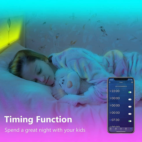 200 GUPUP FT LED Strip Lights,Color Changing LED Lights for Bedroom,Built-in-Mic,Music Sync Tape Lighting,Phone Smart