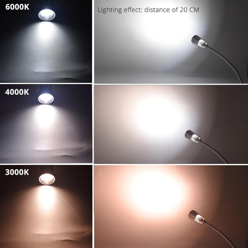 Dimmable 3CCT 5V 15" 1-Pack Touch USB Wall Mounted Bedside Reading Lamp Aluminum Silver Wall Sconce