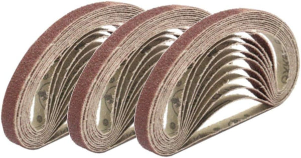 1/2 Inch x 18 Inch Sanding Belts, 240 Grit Aluminum Oxide Sanding Belt for Woodworking, Metal Polishing (30 Pack)