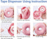 Candy Color Tape Dispenser, Cute Small Donut-Shaped Organizer for Home Office or School (2Pcs Round)