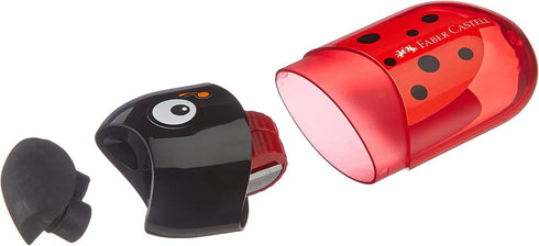 Faber Castell Dual Sharpener with Eraser, Ladybug Design