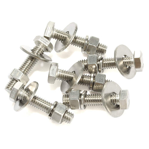 1/4-20 x 1/2" Hex Head Bolts with Hex Nuts & Washers, Fully Threaded Stainless Steel 18-8, 10 Sets