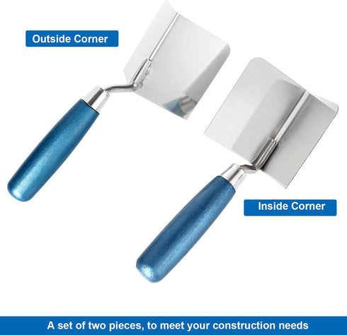 2 Pack Drywall Corner Tool Set, 3 Inch Outside and Inside Corner Knives with Soft Grip Handle