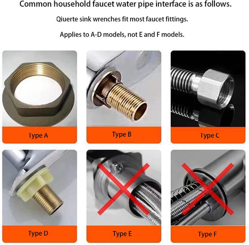 8 in 1 Multifunctional Sink Bathroom Wrench, Plumbing Installation Tool for Faucet Washing Basin Corner Valve Repair