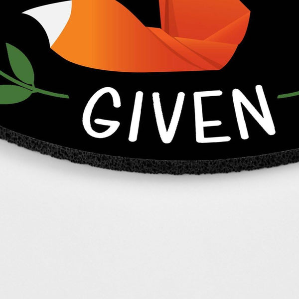 Zero Fox Given Mousepad, Chalkboard Fox Design, Funny Mouse Pad Gift for Guys