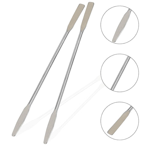 2 PCS Stainless Steel Lab Spatula - Mini Double-Ended Spatula for Laboratory Use, Micro Shovel, Tapered Arrow End