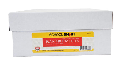 School Smart Number 10 Envelopes, 4-1/8 x 9-1/2 Inches, White, Pack of 500