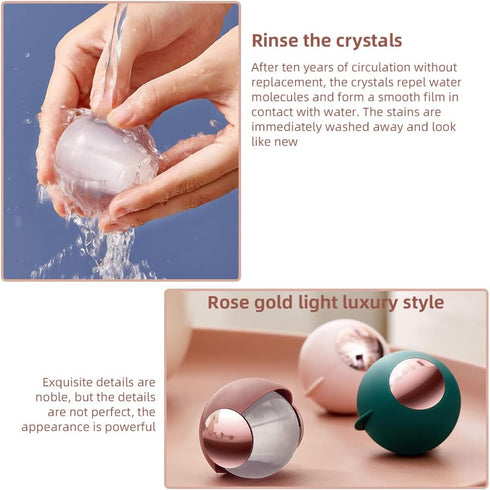 Lint Roller Hair Remover Ball, Portable Diatom Mud Ball Cleaner for Clothes and Furniture (Red Bean Gold)