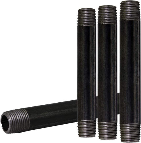 1/2 Inch Black Nipple Pipe, Ideal for Building Industrial Furniture and Shelves, Purchase the Length You Need