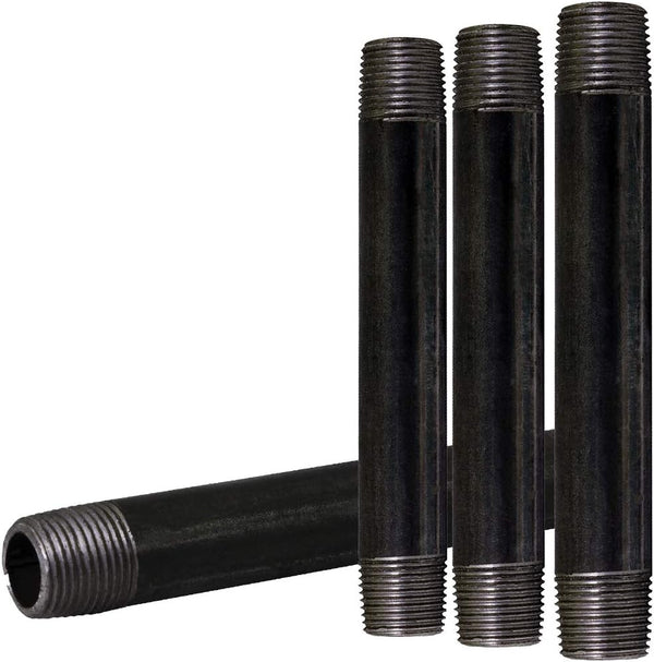 1/2 Inch Black Nipple Pipe, Ideal for Building Industrial Furniture and Shelves, Purchase the Length You Need