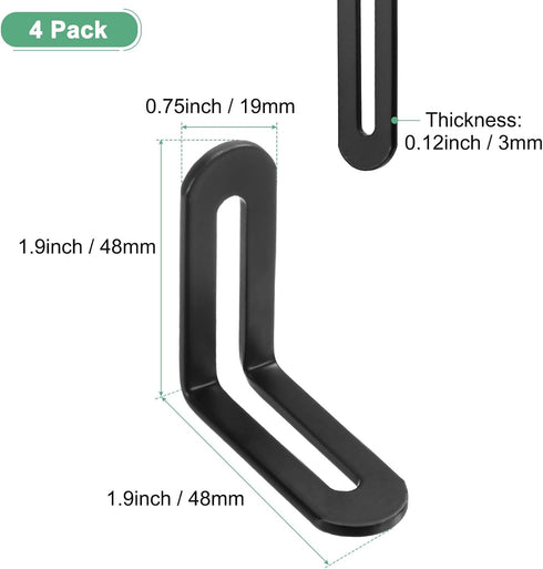 4-Pack 1.9 1.9 M METERXITY Adjustable L-Shape Corner Brace, x in Stainless Steel Right Angle Brackets with Slotted