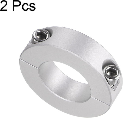 2pcs Double Split Shaft Collar for 25mm Shaft, Set Screw Clamp-On Collars for Machine Tools