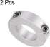 2pcs Double Split Shaft Collar for 25mm Shaft, Set Screw Clamp-On Collars for Machine Tools