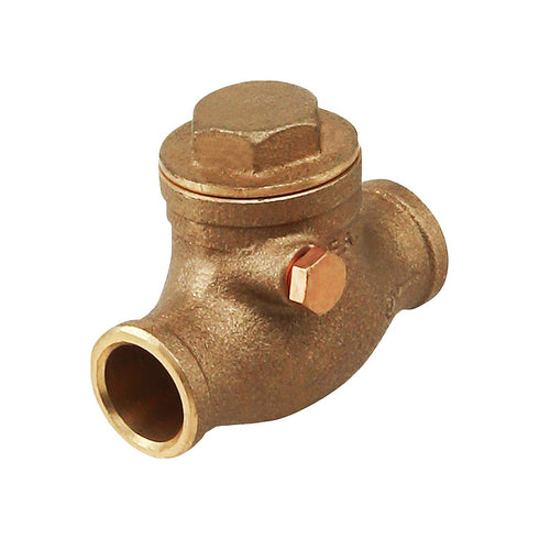 Everflow Supplies 210C012-NL 1/2" Lead-Free Brass Swing Check Valve with Solder Cups