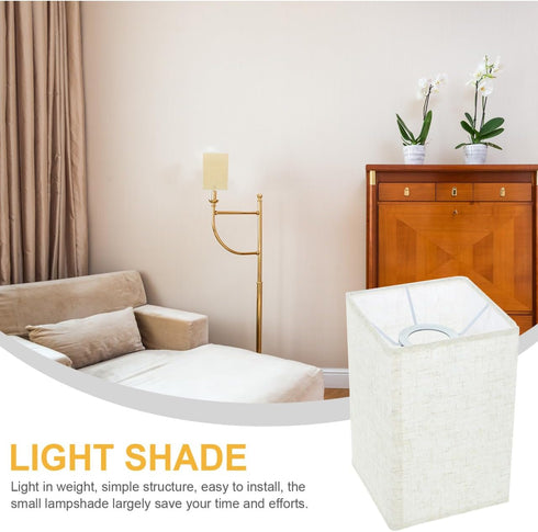 ARTIBETTER Square Linen Lampshade for Table and Floor Lamps Natural Cloth Lamp Cover with Soft Light Diffuser Easy