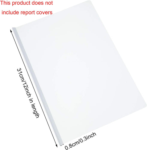 Pelopy 20 Pack Slide Grip Binding Bars, A4 Spine Plastic Slide for School Office Report Cover (White, 0.8 cm, 40 Sheets)