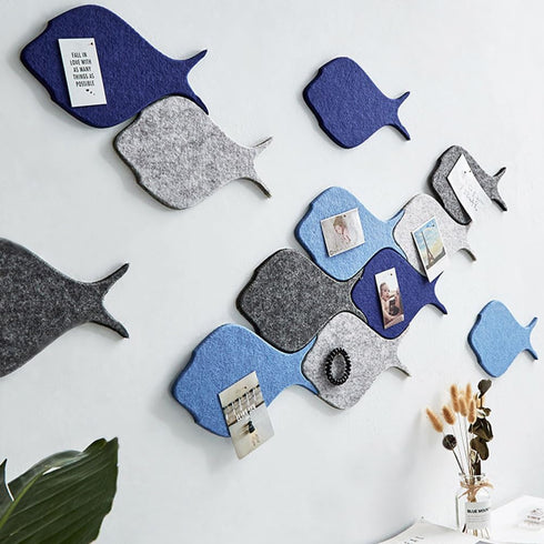 8 12.20X6.69X0.70In MAGICLULU Pcs Fish Felt Tiles Self-Adhesive Bulletin Board Decorative Wall Stickers for Office Home