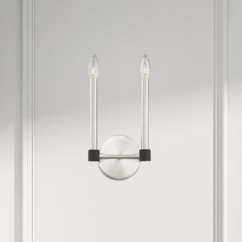 46882-91 2 Livex Lighting Light Brushed Nickel Wall Sconce