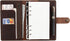 Leather Writing Journal Notebook, A6 Personal Size Traveler's Notebook with Pockets, 6 Ring Binder Planner