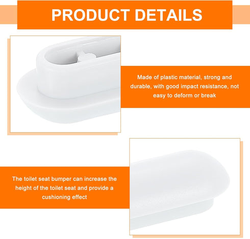 4Pcs uxcell Toilet Seat Buffer, Anti-Slip Plastic Toilet Seat Bumper, Universal Buffer Toilet Lid Rubber Bumpers