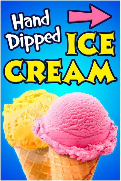 Eye-Catching Hand Dipped Ice Cream A-Frame Sign