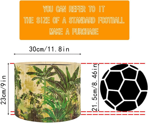 Generic Retro(11.8 Inch Bamboo Lampshade With Tropical Plants Design, Suitable For Floor Lamps And Desk Lamps, Bucket