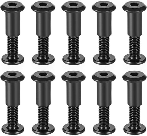 uxcell Screw Post Fit for 5/16"(8mm) Hole Dia, Male M6x25mm Binding Bolts Leather Fastener Carbon Steel (10 Sets)