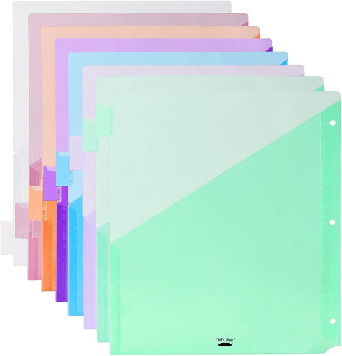 Mr. Pen- Binder Dividers with Pockets and Tabs, 1 Set, 8 Tabs/Set, Colorful 3 Ring Binder Dividers