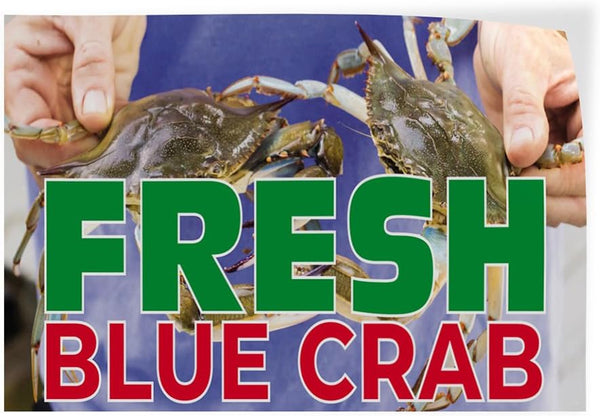 Fastasticdeals Decal Stickers Multiple Sizes Fresh Blue Crab Outdoor Advertising Printing Industrial Vinyl