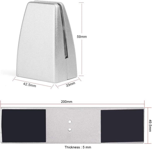 T-Shaped Sneeze Guard Clamp Bracket with Freestanding Base for Plexiglass or Acrylic Panel - 1 PC Assembled