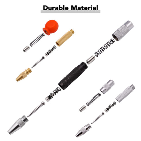 4 Pack Automatic Center Punch Tool, 5 Inch and 6 Inch Adjustable Spring Loaded Punch with Carry Case