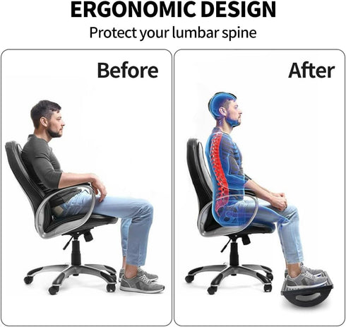 Ergonomic Foot Rest for Under Desk - Rocking Footstool with Roller Massager for Office Chair, Promote Leg Circulation