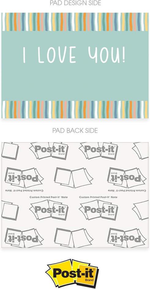 Lunch Box Fill in Sticky Note Assortment, 4" x 3" Encouragement Repositionable Sticky Notes, Set of 6 Love Pads