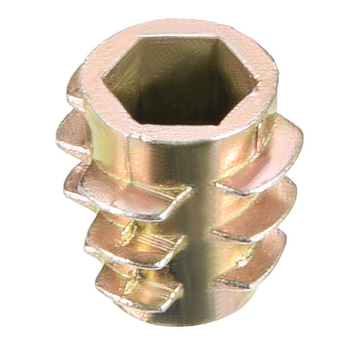 uxcell Furniture Threaded Insert Nuts, Zinc Alloy Hex-Flush M5 Internal Threads, 10mm Length, 50pcs