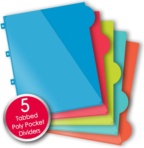 IQ+ iScholar 5-Subject Poly Cover Wirebound Notebook, College Ruled, 11 x 8.5 Inch Sheet Size, 200 Sheets, Black