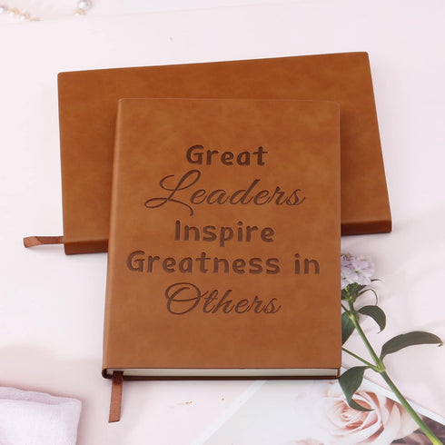 Boss Appreciation Gift Notebook, Great Leaders Notebook, Mentor Gift, Leather Journal Notebooks, Supervisor Retirement