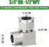 TAISHER 2PCS 304 Stainless Steel Square 90 Degree Compression Tube Pipe Fitting Connector, 3/4" Tube OD x 1/2" NPT Male