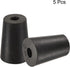 MECCANIXITY 5 Pieces Rubber Tapered Plug 13mm to 17mm with Hole Test Tubes Bungs Stopper Black for Lab Home