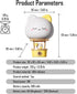 kvppvt 3 Hot Air Balloon Rechargeable Night Light, Safe Soft Silicone Material, Brightness Levels, Tap Control, Warm