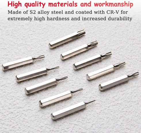 10pcs/Set 4mm Torx Bits Set - CR-V T3 T4 T5 T6 T7 T8 T9 T10 T15 T20 Batch Head Screwdriver Bit Kit for Mobile Repair