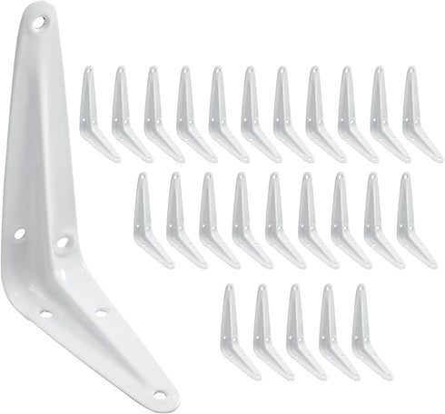 PHITUODA 24 Pack Shelf Brackets 4 x 3 Inch, Heavy Duty White Metal