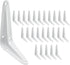 PHITUODA 24 Pack Shelf Brackets 4 x 3 Inch, Heavy Duty White Metal