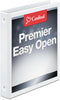 Cardinal 1 Inch Premier Easy Open 3 Ring Binder, ONE-TOUCH Locking Round Rings, 200-Sheet Capacity, ClearVue Cover,